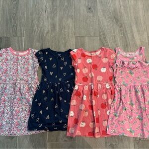 Carter's Pink and Navy Heart & Fruit Print Dresses